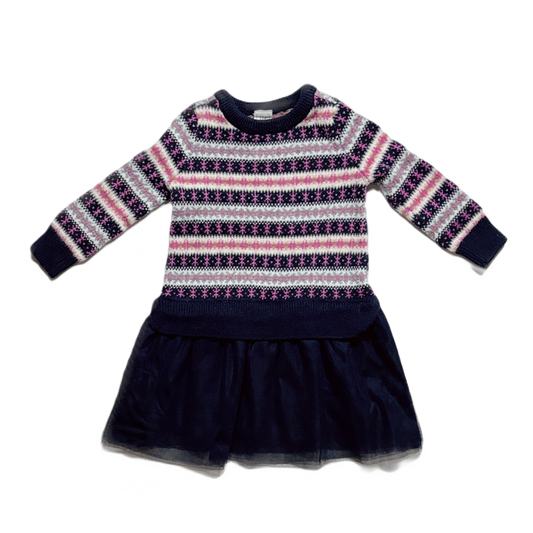 12-18 Girls Baby Gap Sweater Dress With Tulle Skirt