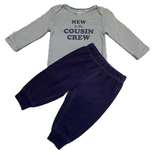 3-6 Boys Carter's Long Sleeve New to the Cousins Crew Onesie, Carter's Sweatpants