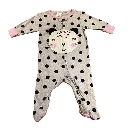 0-3 Girls Gerber's Polka Dot Cat Face Sleeper