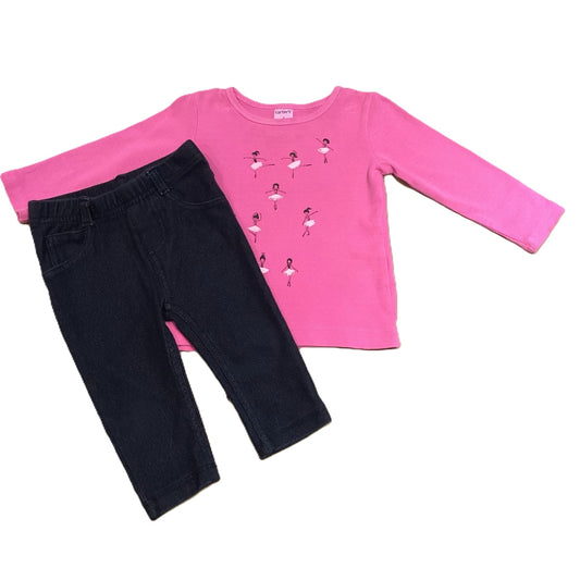 3-6 Girls Carter's Long Sleeve Shirt w/Ballerinas, First Impression Pants