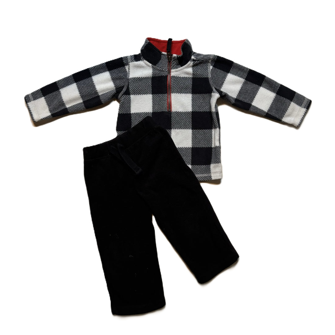 12-18 Boys Carter's Half Zip Black/White Sweatshirt, Jumping Beans Track Pants