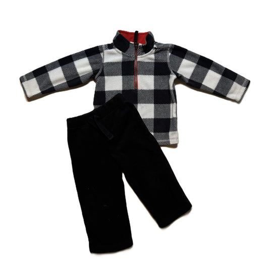 12-18 Boys Carter's Half Zip Black/White Sweatshirt, Jumping Beans Track Pants