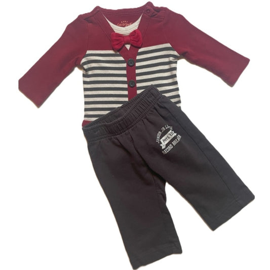 0-3 Boys Cat & Jack Bowtie Onesie, Carter's Pants