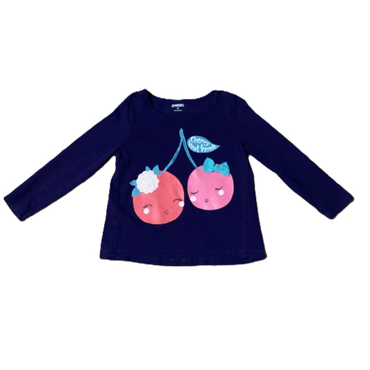 2T Girls Gymboree Royal Blue Cherry Best Friends Long Sleeve Shirt
