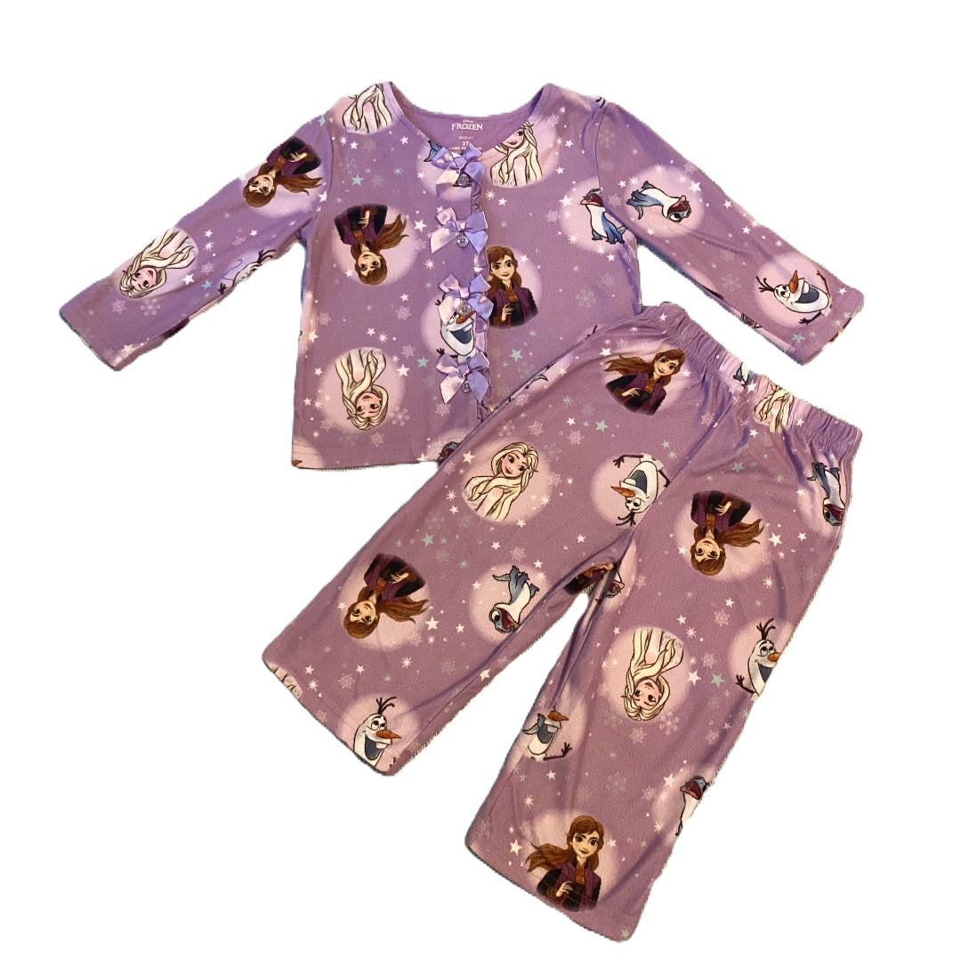 2T Girls Disney Frozen Purple Fleece 2 Piece Pajamas