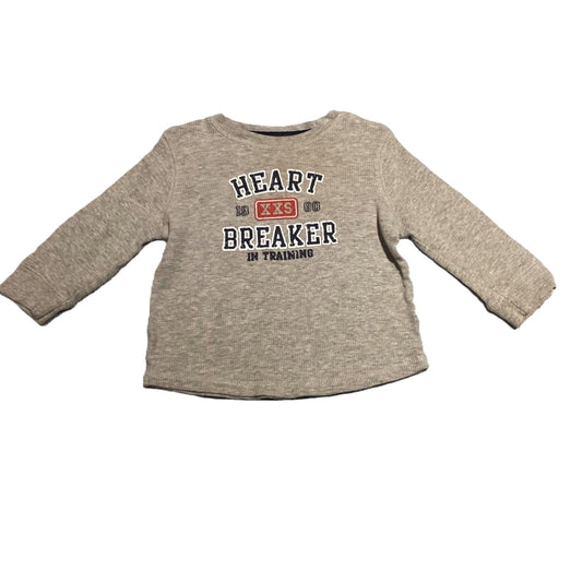 12-18 Boys Jumping Beans Gray Heartbreaker Waffle Shirt