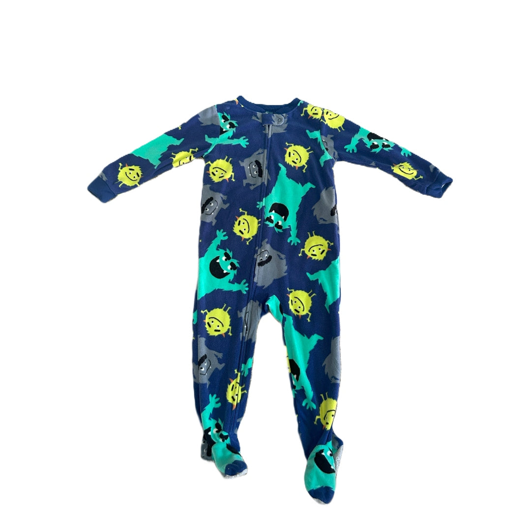 2T Boys Just One You Navy with Monsters Fleece Sleeper