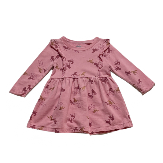 12-18 Girls Carter's Pink Horse Sweatshirt Dress