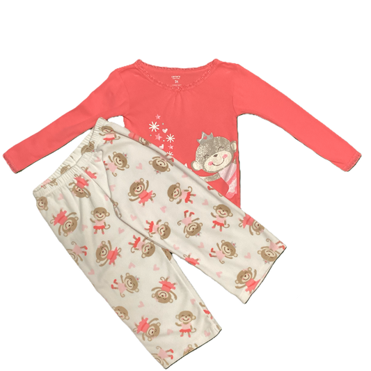 3T Girls Carter's Monkey Princess Pajama Set