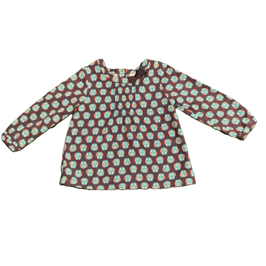 3T Girls Carter's Navy Owl Blouse