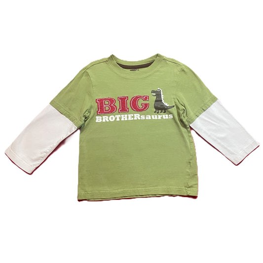3T Boys Crazy 8 Green Big Brothersaurus Shirt