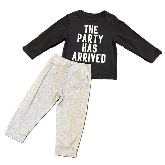 18-24 Boys The Children's Place Black The Party Has Arrived Long Sleeve Shirt, Carter's Gray Sweatpants