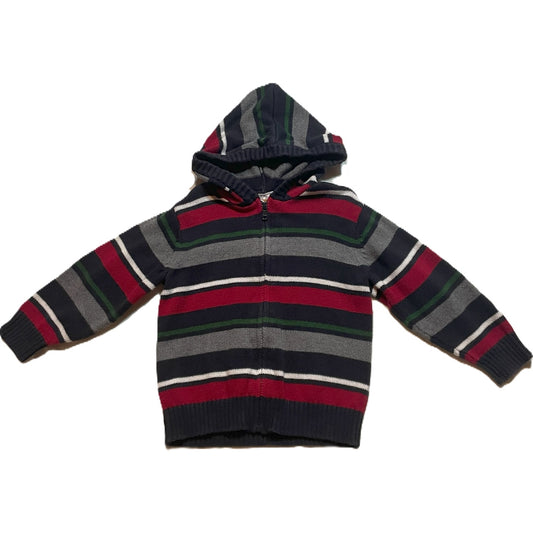3T Boys Gymboree Knit Striped Zipped Sweater