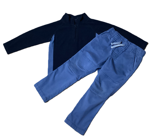 3T Boys Baby Gap Navy/Light Blue Quarter Zip Sweatshirt, Cat & Jack Blue Pants
