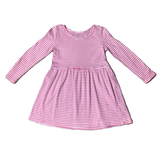2T Girls Carter's Hot Pint/White Striped Dress