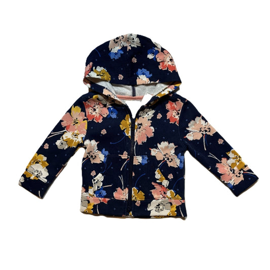 18-24 Girls Old Navy Navy Floral Front Zip Sweatshirt