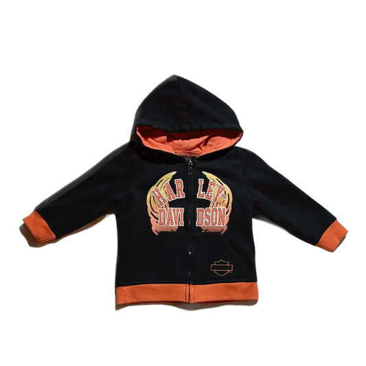 18-24 Boys Harley Davidson Orange and Black Wings Sweatshirt