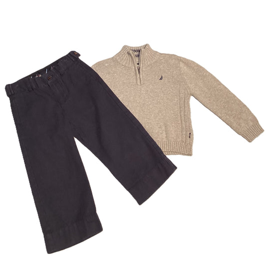 18-24 Boys Light Gray Nautica Sweater, Janie & Jack Pants