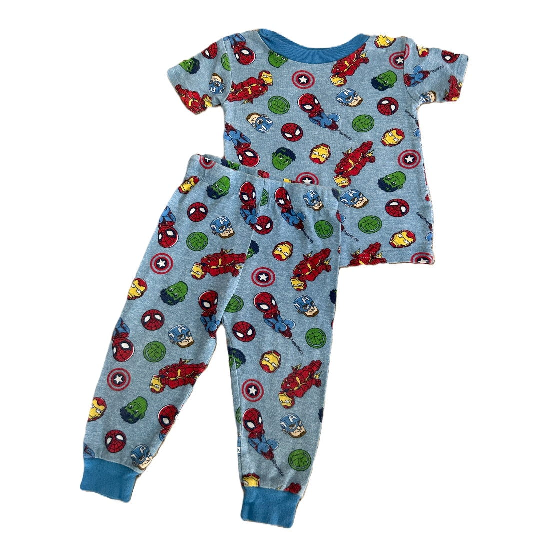 2T Boys Marvel Superhero Adventures Blue Character Pajamas Set