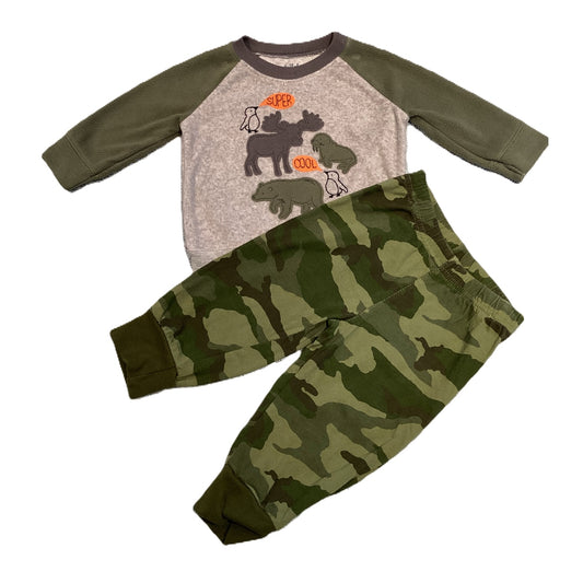 3-6 Boys Child of Mine Animals Sweatshirt, Okie Dokie Camo Pants