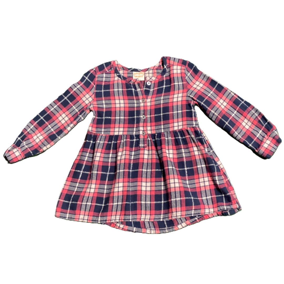 3T Girls Jumping Beans Blue/Hot Pink Plaid Flannel Shirt