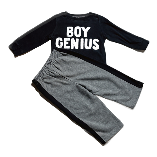 18-24 Boys Carter's Long Sleeve Boy Genius Long Sleeve Shirt, Wonderkids Sweatpants