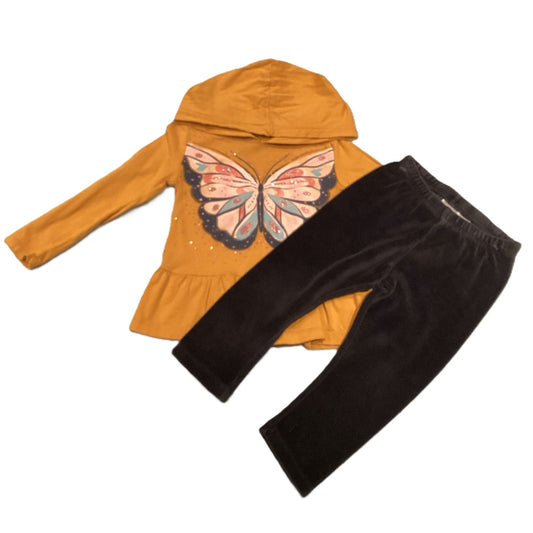 18-24 Girls Carter's Lightweight Butterfly Hoodie, Jumping Beans Velour Leggings