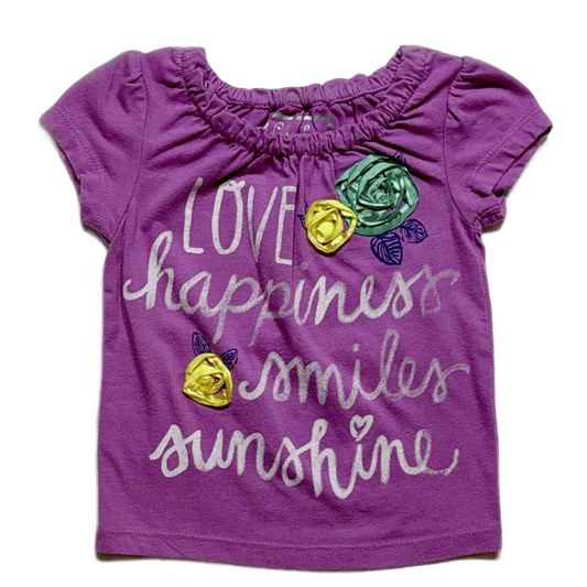 12-18 Girls Cherokee Purple Quote Short Sleeve Top