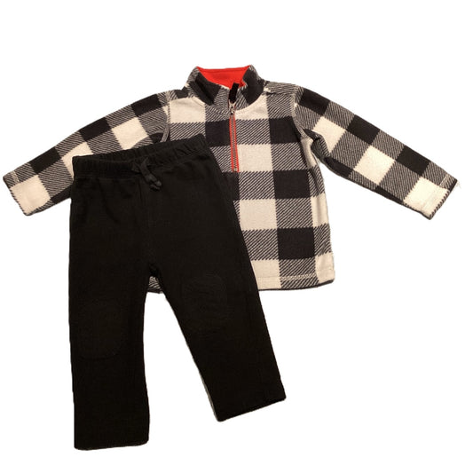 12-18 Boys Carter's Black/White Checked Half Zip, First Impressions Sweatpants
