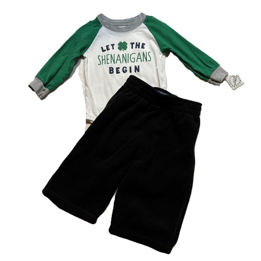9-12 Boys Carter's Let the Shenanigans Begin Long Sleeve Onesie, The Children's Place Sweatpants