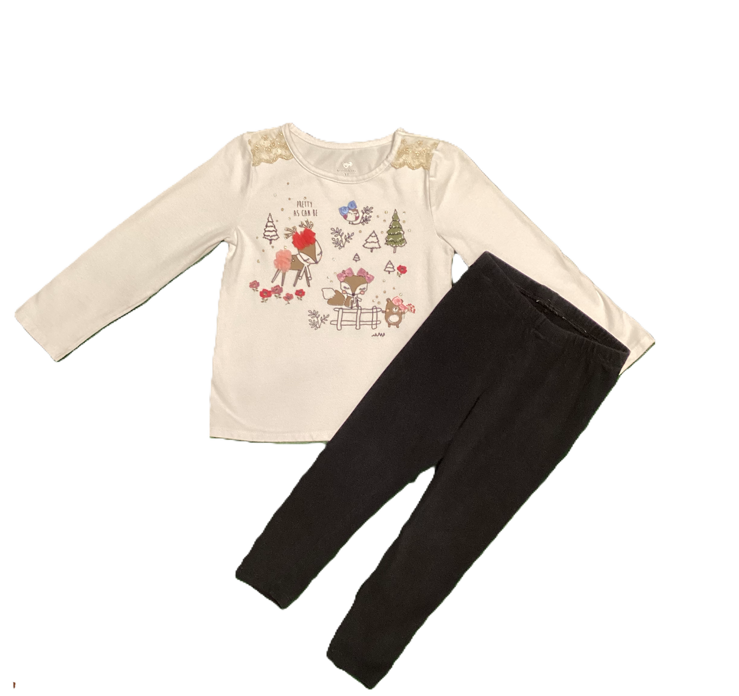 3T Girls Koala Kids Pretty As Can Be Tshirt, Cat & Jack Leggings