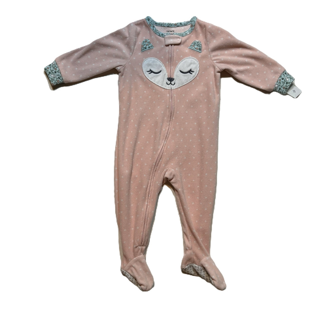 9-12 Girls Carter's Cat Face Fleece Sleeper