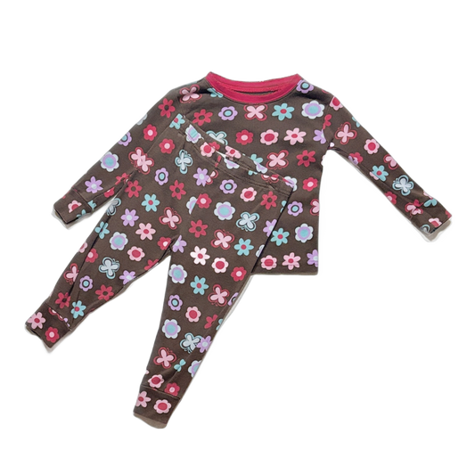 12-18 Girls Carter's Brown Floral Pajama Set