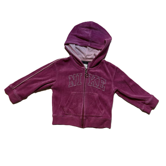 3-6 Girls Nike Velour Front Zip Hooded Sweatshirt