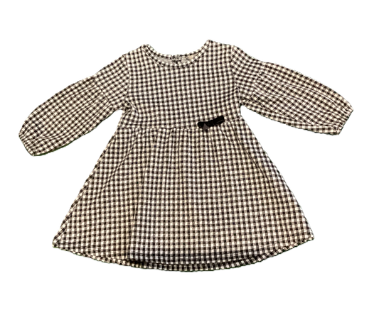 6-9 Girls Primark Black/White Flannel Dress