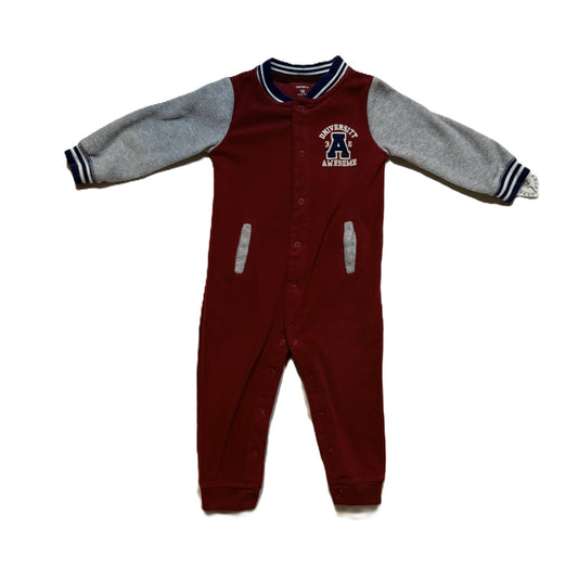 12-18 Boys Carter's Red Colorblock University Fleece One Piece