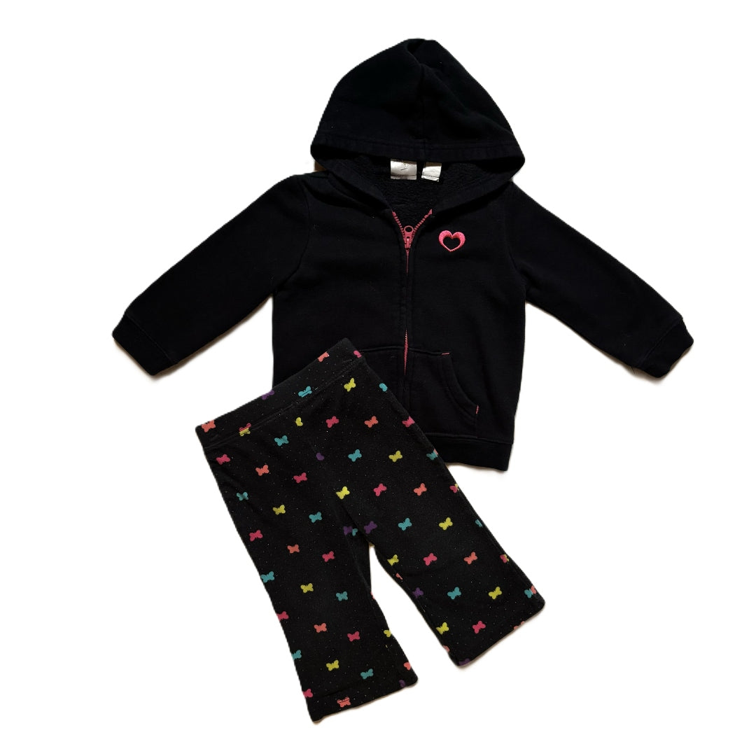 9-12 Girls Jumping Beans Zip Front Sweatshirt, Jumping Beans Bootleg Leggings w/Bows