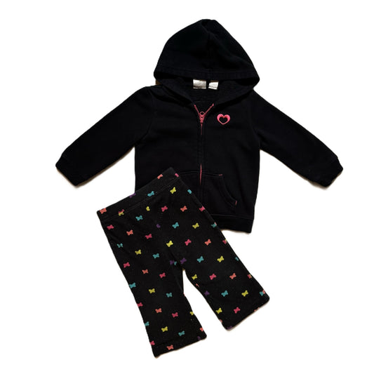 9-12 Girls Jumping Beans Zip Front Sweatshirt, Jumping Beans Bootleg Leggings w/Bows
