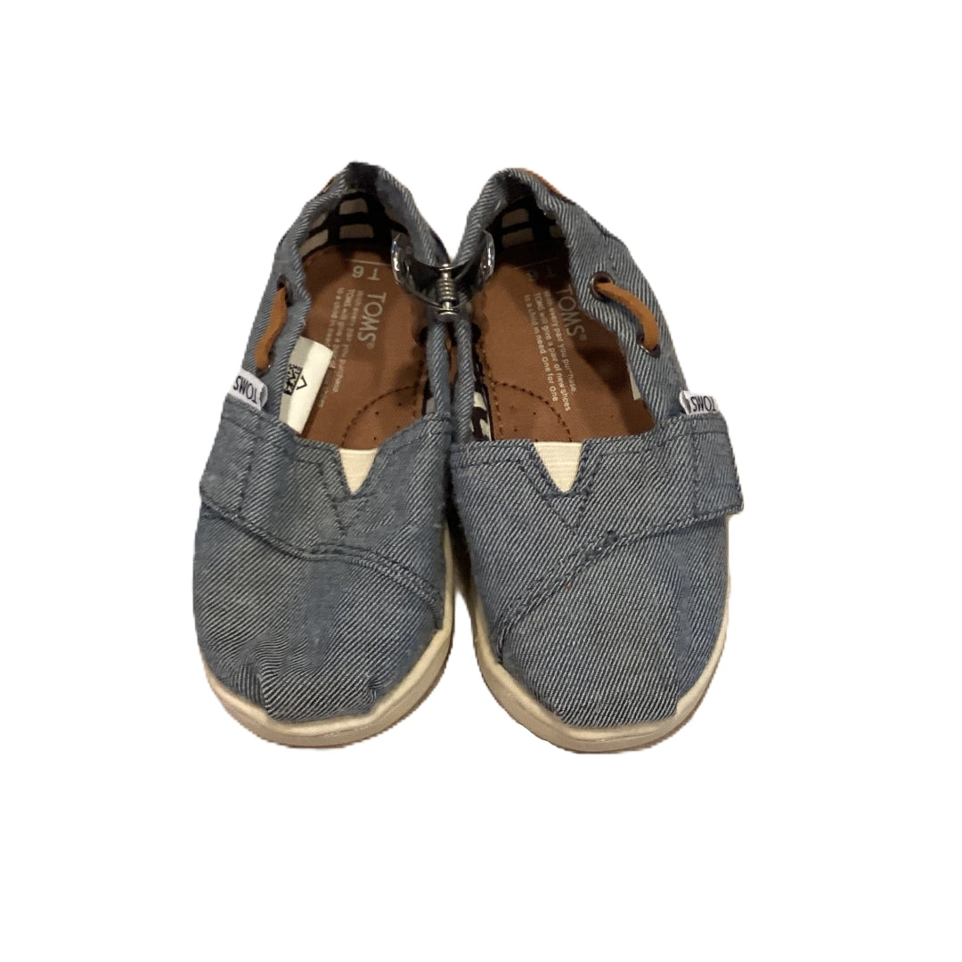 Size 6 Tom's Blue Chambray Slip Ons w/Elastic