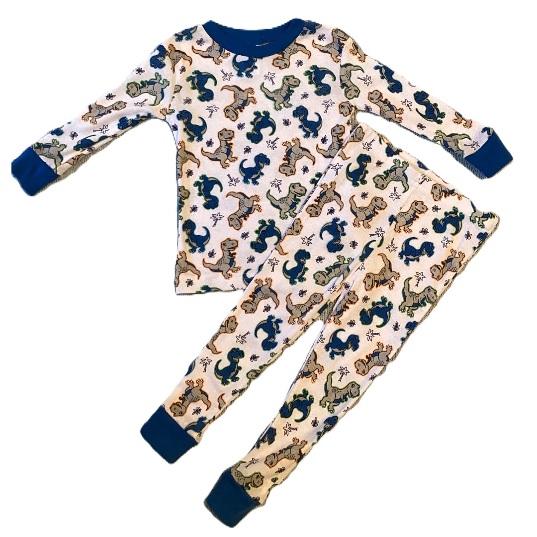 18-24 Boys Swiggles 2 Piece White Pajamas w/Dinosaurs