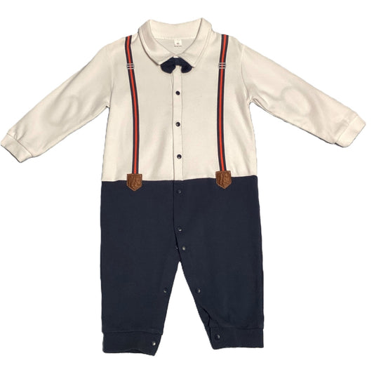12-18 Boys Long Sleeve Suspender One Piece Outfit