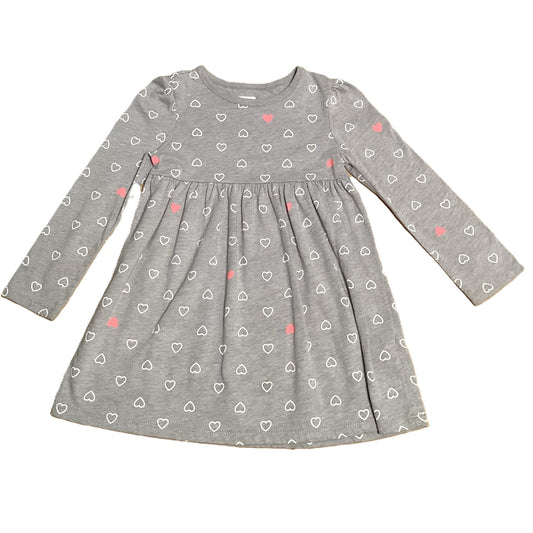 2T Girls Old Navy Gray Dress with Hearts