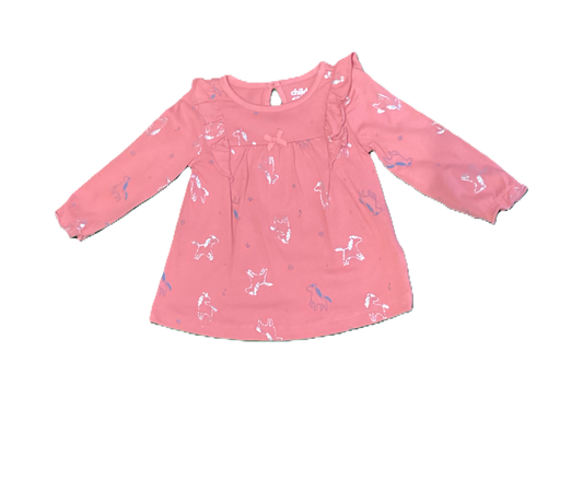 6-9 Girls Child Of Mine Rose Ruffle Shirt