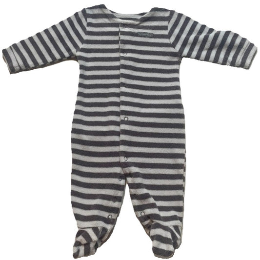 0-3 Boys Calvin Klein Striped Terrycloth Sleeper