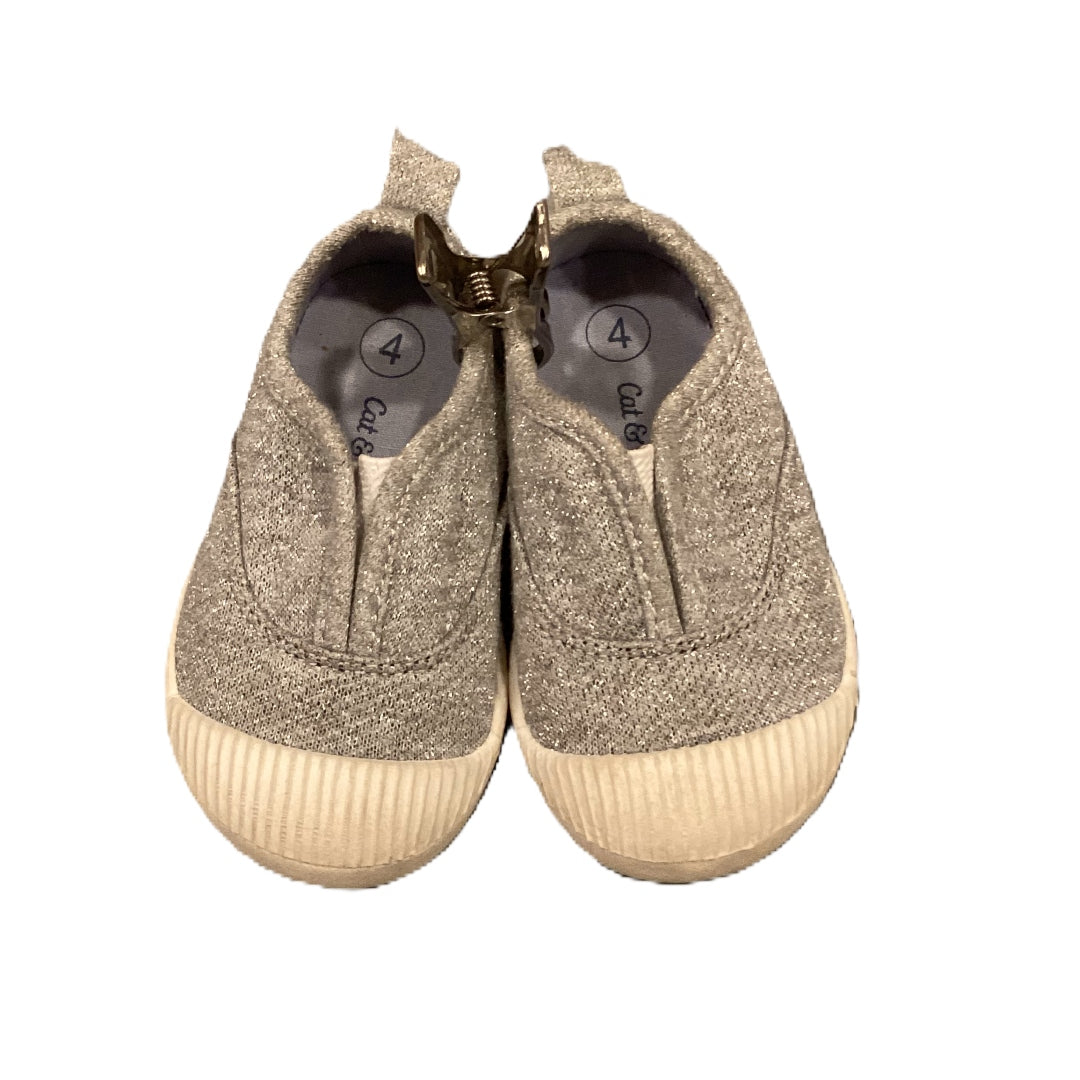 Size 4 Cat & Jack Gray Glitter Slip Ons