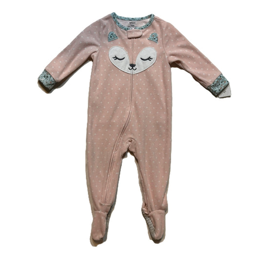 9-12 Girls Carter's Fox Face Fleece Sleeper