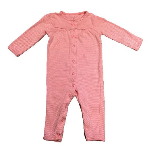 0-3 Girls Just One You Pink Striped One Piece Outfit