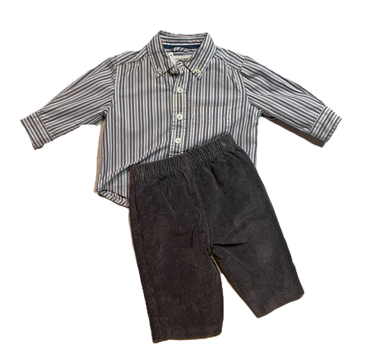 6-9 Boys Place Striped Button Down Shirt, Corduroy Pants