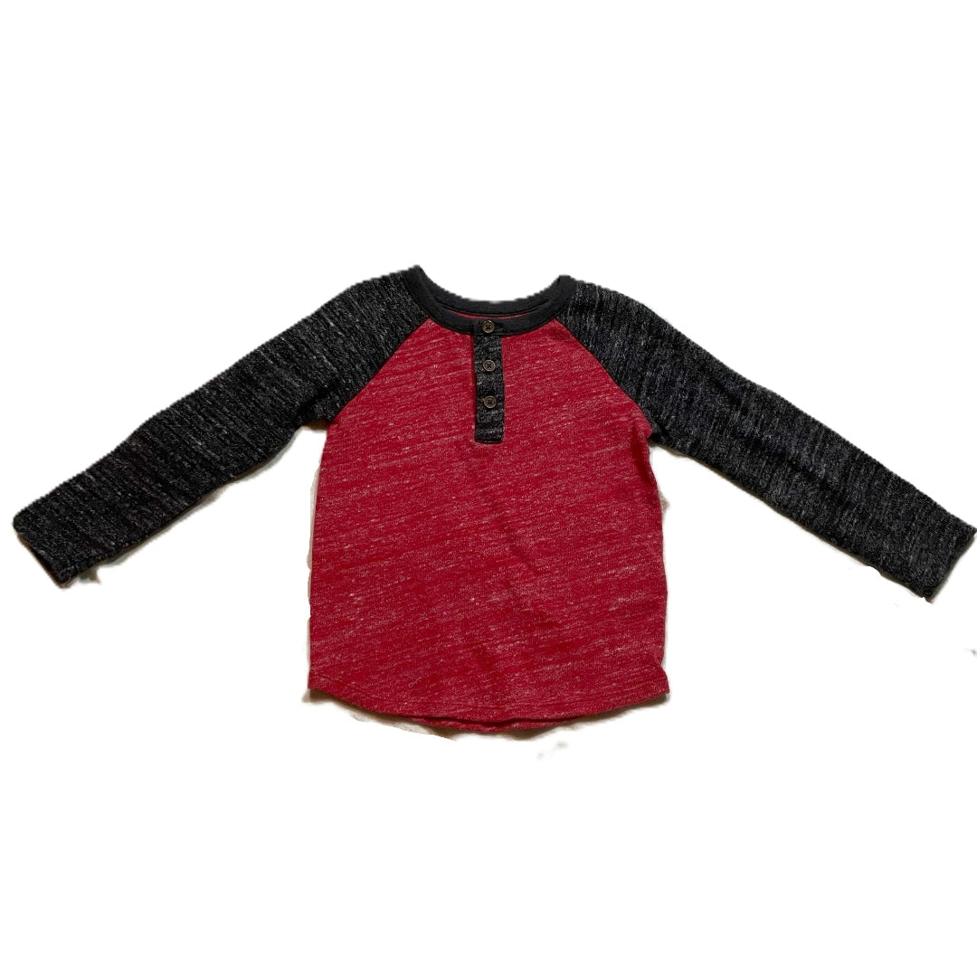 3T Boys Old Navy Gray/Red Henley