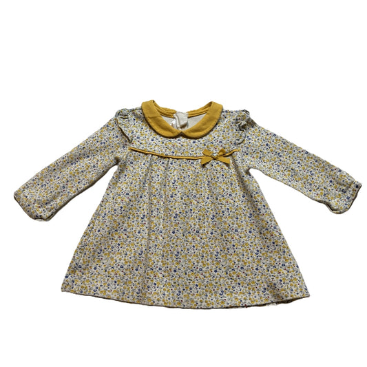 9-12 Girls Happyland Blue/Yellow Collared Dress